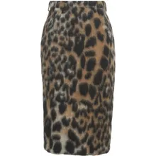 N°21 - Midi skirt with animal print - Größe 46 - braun N°21 - Midi skirt with animal print - Größe 46 - braun