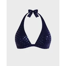 Vilebrequin - Relief Sparkling Neckholder-bikinioberteil Für Damen - Bademode - Fleche - Blau - Größe L Vilebrequin - Relief Sparkling Neckholder-bikinioberteil Für Damen - Bademode - Fleche - Blau - Größe L