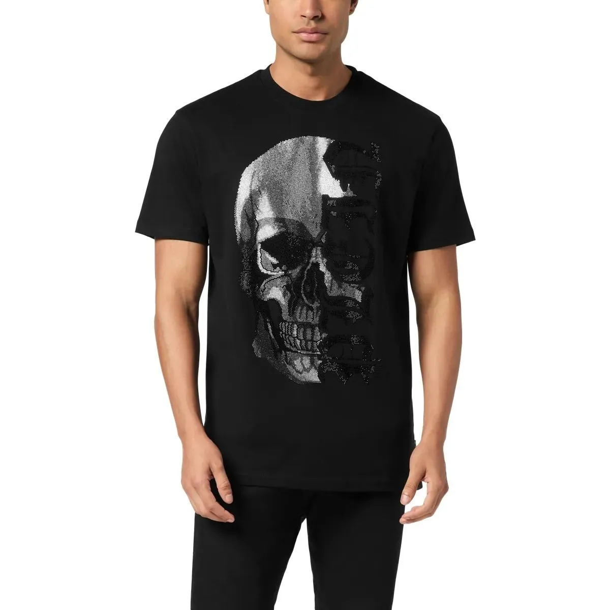 Philipp Plein - T-Shirt Rundhalsausschnitt Ss Gothic Plein Verzier - Größe M - schwarz – Bild 4