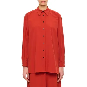 DUSAN - Red Shirt With Pointed Collar And Elegant Draping - Größe XS - rot DUSAN - Red Shirt With Pointed Collar And Elegant Draping - Größe XS - rot