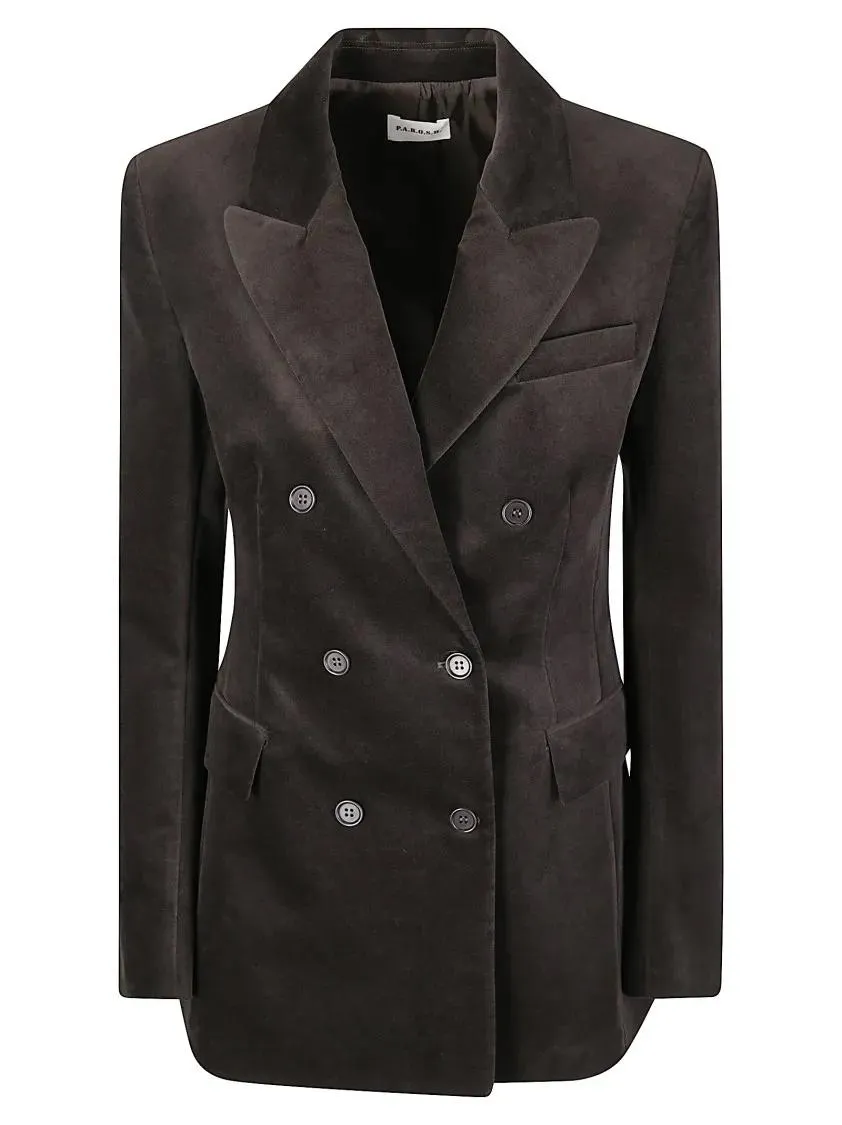 P.A.R.O.S.H. - Double-Breasted Tailored Blazer With Gold Buttons - Größe XS - braun P.A.R.O.S.H. - Double-Breasted Tailored Blazer With Gold Buttons - Größe XS - braun