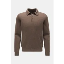 Fedeli - Herren - Cashmere Strickpolo %27Sportman%27 graubraun meliert Fedeli - Herren - Cashmere Strickpolo %27Sportman%27 graubraun meliert