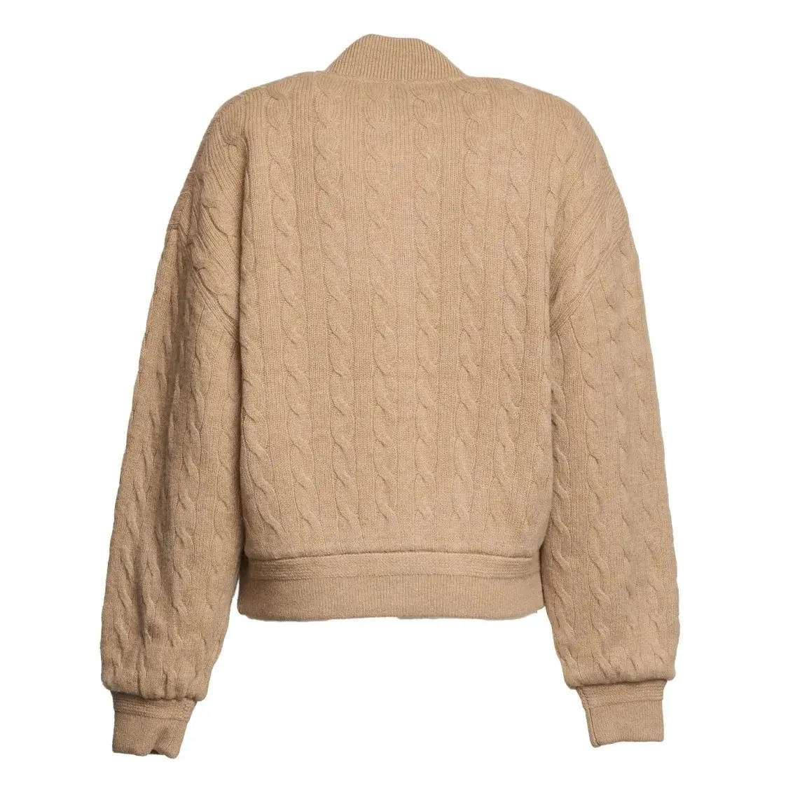 Polo Ralph Lauren - Cable-Knit Wool And Cashmere Bomber Jacket - Größe M - beige – Bild 2