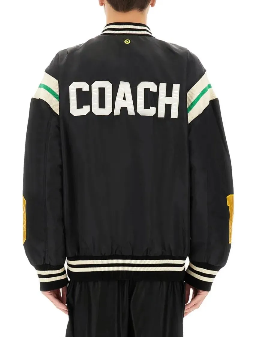 Barrow - Relaxed Fit Black Satin Bomber Jacket - Größe M - black – Bild 4