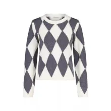 Liviana Conti - Pullover aus Woll-Mix mit Rautenmuster 47701888336 - Größe 34 - white Liviana Conti - Pullover aus Woll-Mix mit Rautenmuster 47701888336 - Größe 34 - white