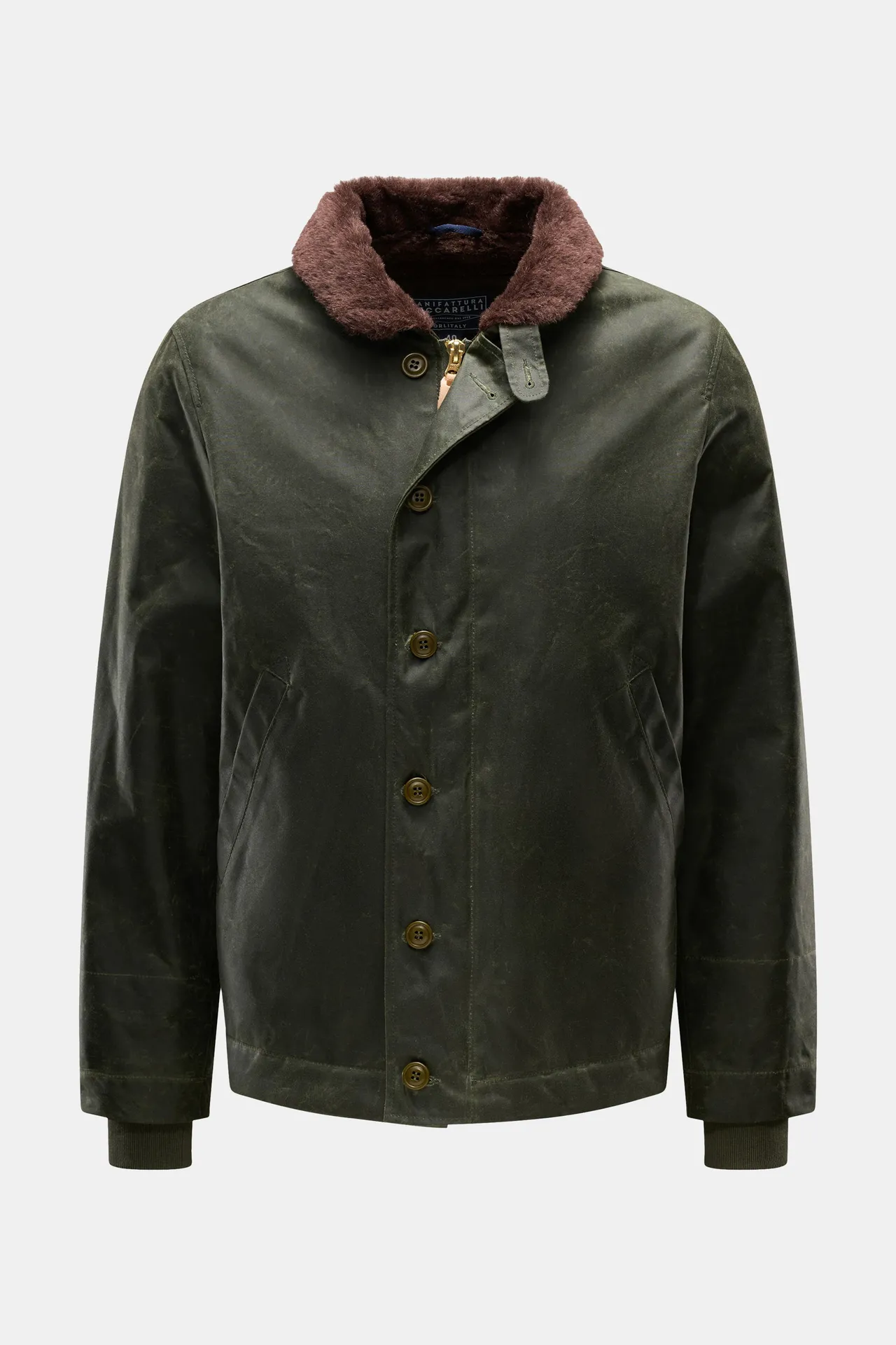 Manifattura Ceccarelli - Herren - Wachsjacke %27Deck Jacket%27 dunkelgrün Manifattura Ceccarelli - Herren - Wachsjacke %27Deck Jacket%27 dunkelgrün