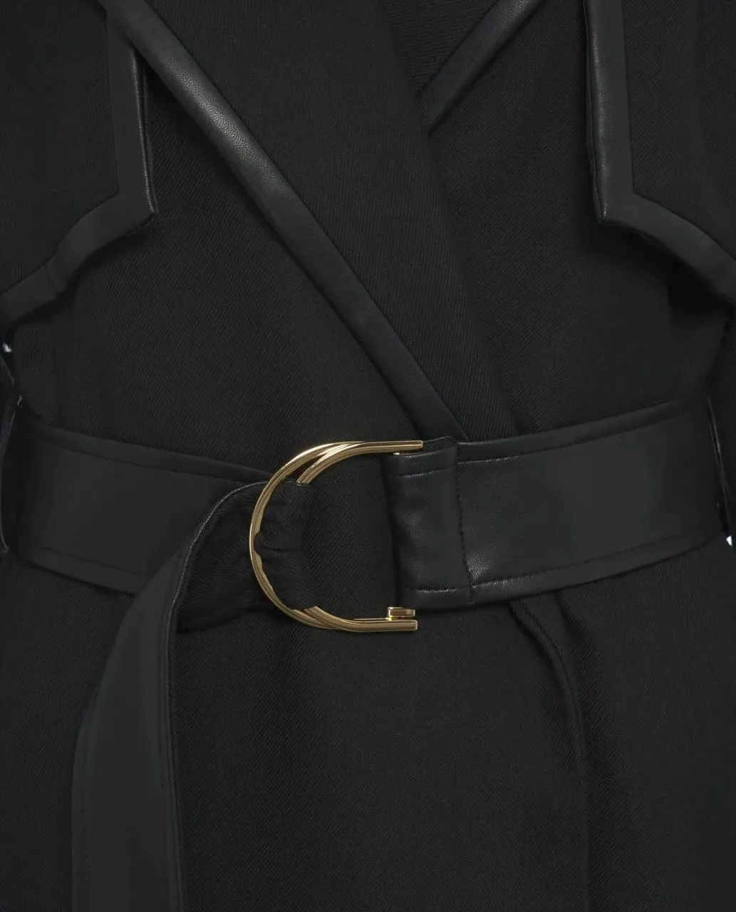 Guess - Coat with leather details - Größe 40 - schwarz – Bild 2