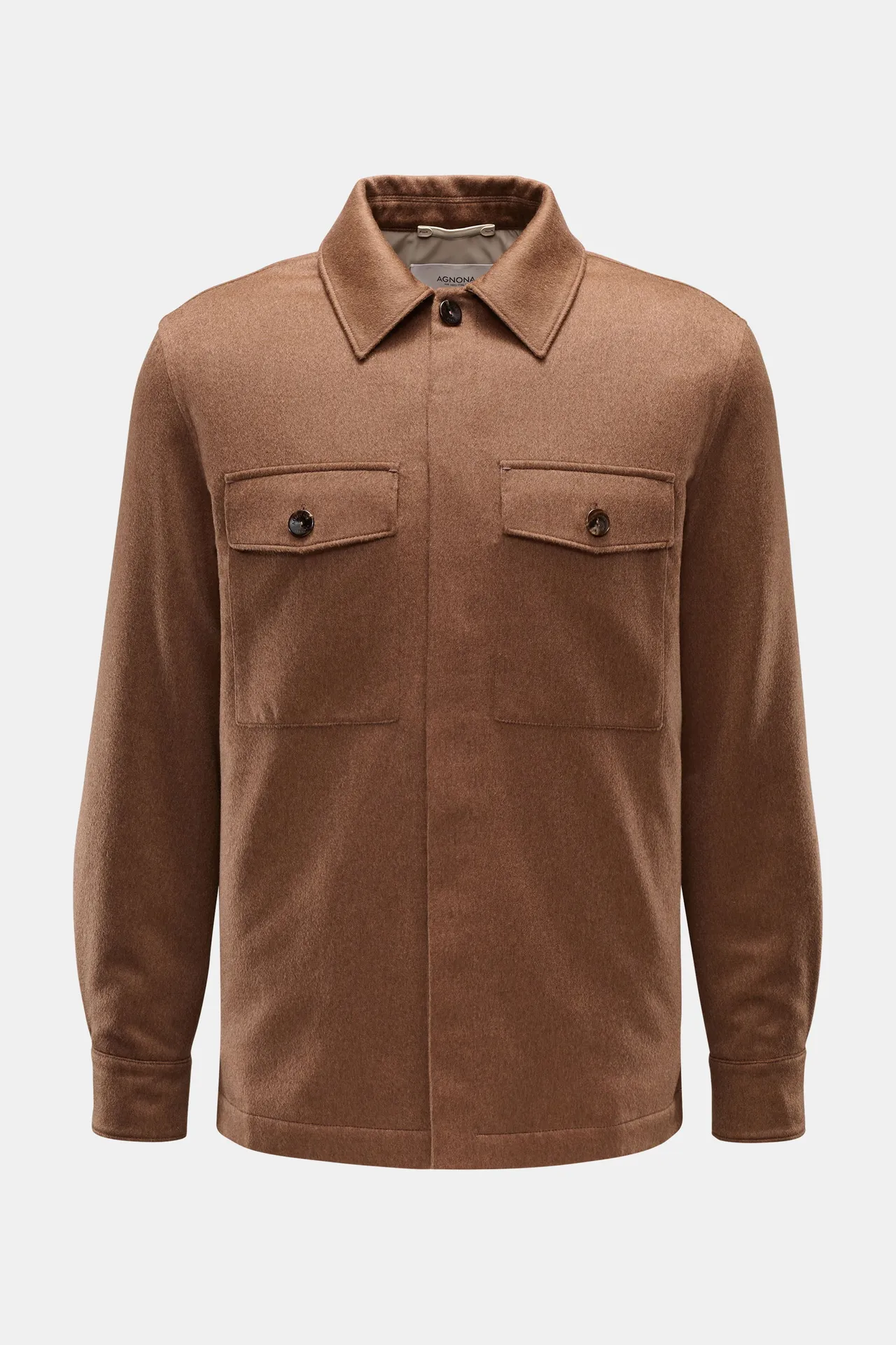Agnona - Herren - Cashmere Flanell-Overshirt hellbraun Agnona - Herren - Cashmere Flanell-Overshirt hellbraun