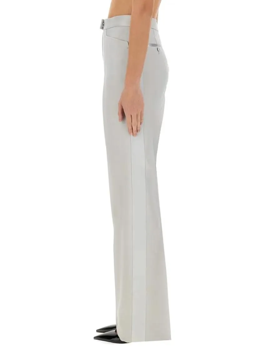 Tom Ford - Wide Leg Tuxedo Tailored Pants - Größe 44 - grau – Bild 2