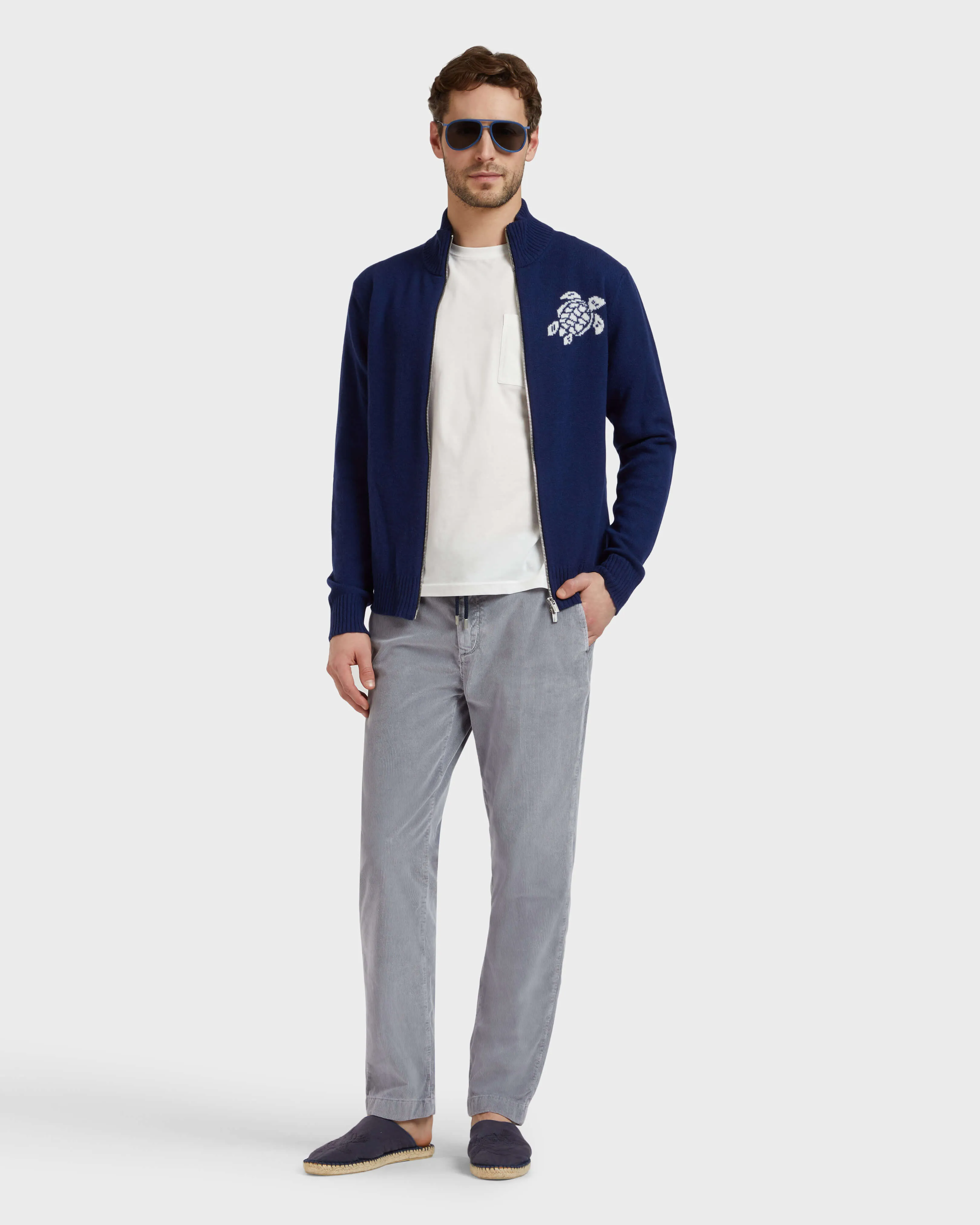 Vilebrequin - Hose Mit Elastikbund Aus Samt Für Herren - Hose - Clemence - Grau - Größe 36 – Bild 6