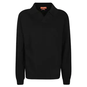 Daniele Fiesoli - Long-Sleeve Knit Polo Sweater With Classic Collar - Größe L - schwarz Daniele Fiesoli - Long-Sleeve Knit Polo Sweater With Classic Collar - Größe L - schwarz