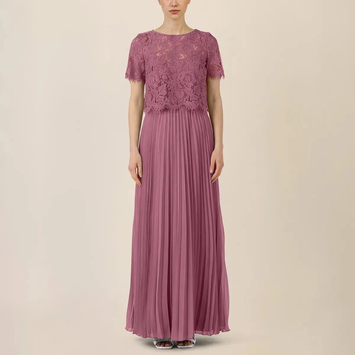 Apart - Abendkleid mit Spitzenjacke - Größe 44 - rosa – Bild 4