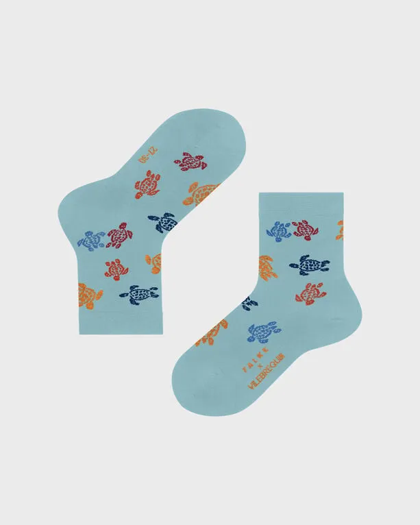 Vilebrequin - Mehrfarbige Rondes Des Tortues Socken Für Kinder – Vilebrequin X Falke - Socken - Socks7 - Blau - Größe 27-30 Vilebrequin - Mehrfarbige Rondes Des Tortues Socken Für Kinder – Vilebrequin X Falke - Socken - Socks7 - Blau - Größe 27-30
