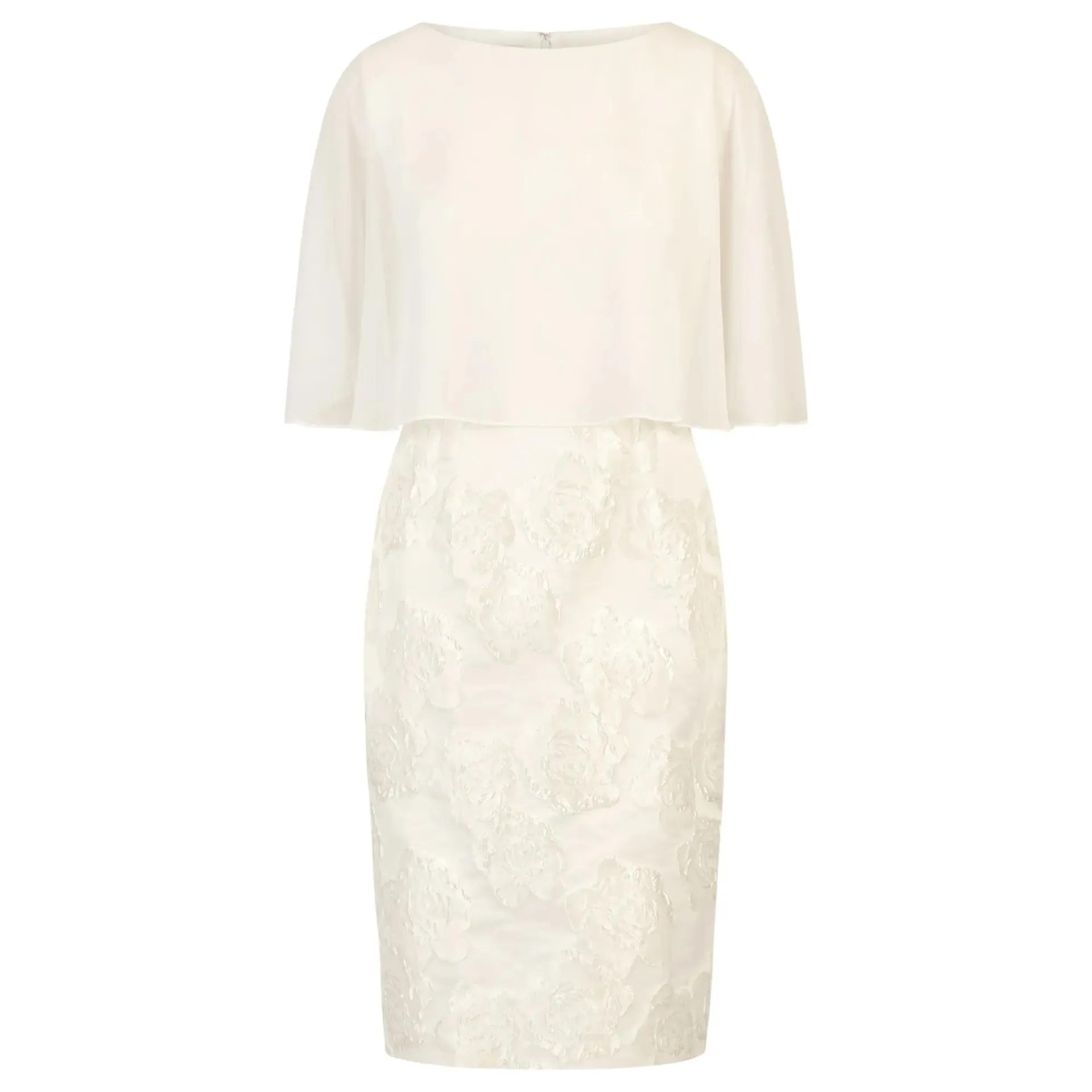 Apart - Jacquardkleid mit Chiffoncape - Größe 42 - creme Apart - Jacquardkleid mit Chiffoncape - Größe 42 - creme