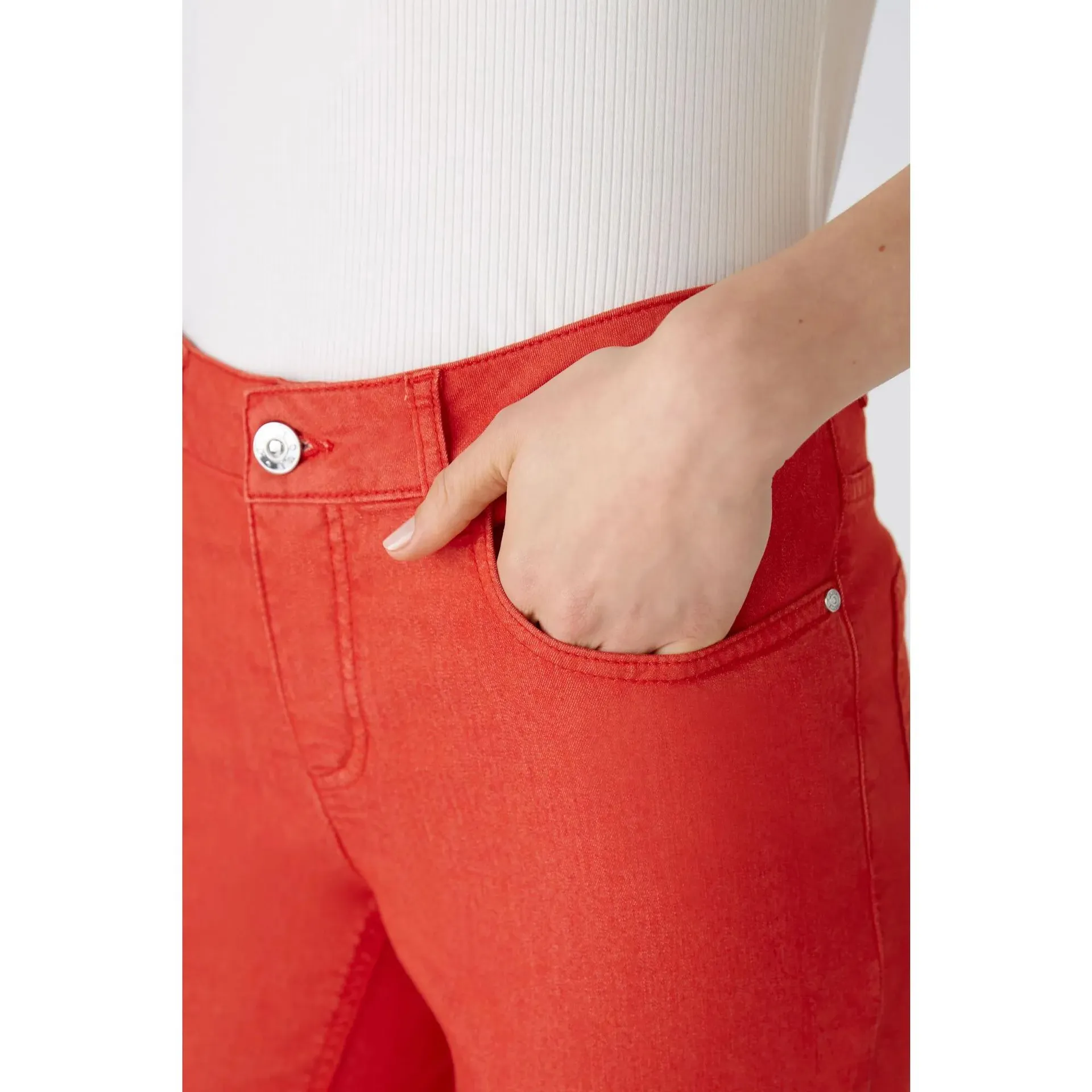 Oui - Jeggings BAXTOR cropped - Größe 46 - orange – Bild 3