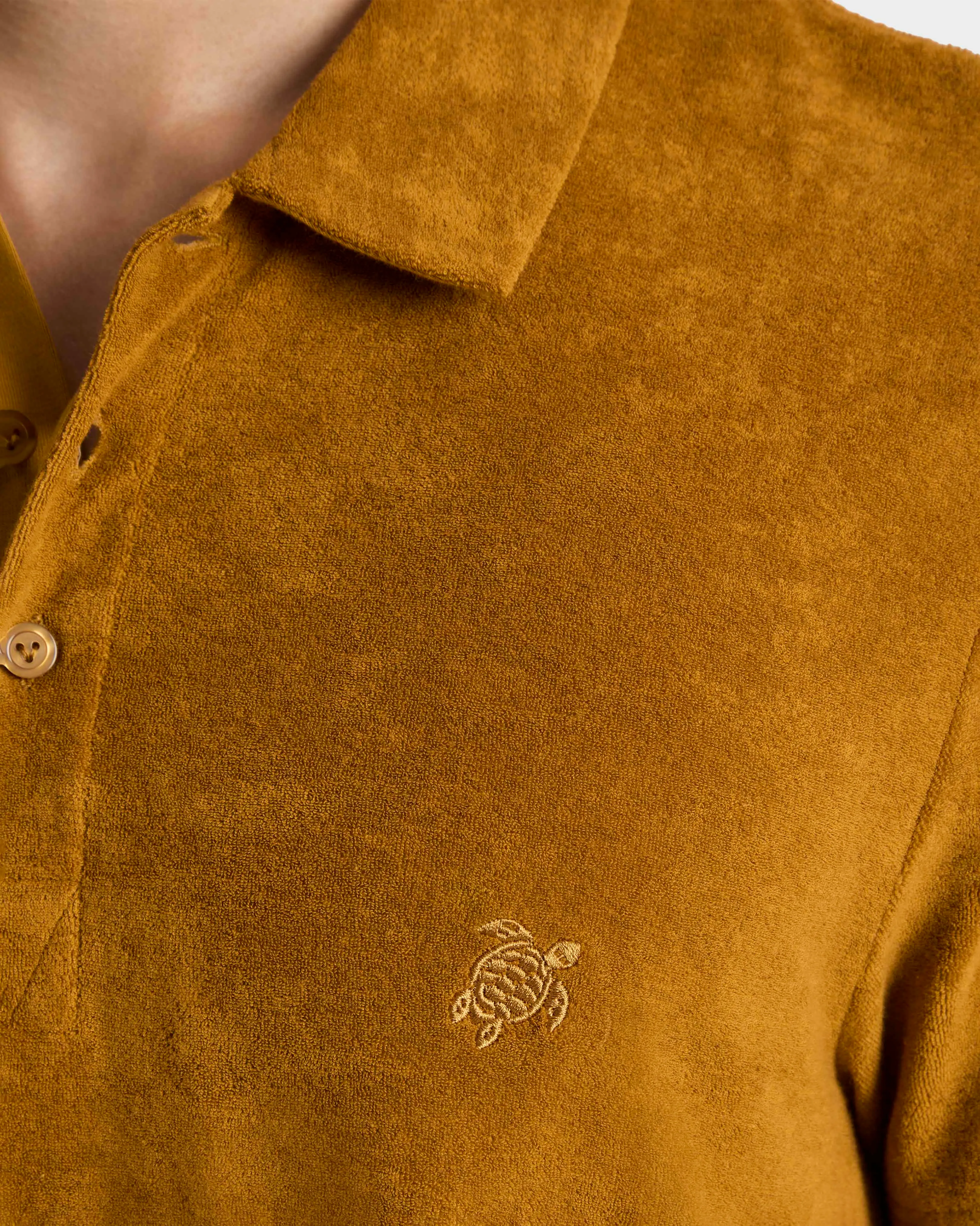 Vilebrequin - Solid Frottee-polohemd Für Herren - Polohemd - Phoenix - Marone - Größe M – Bild 5