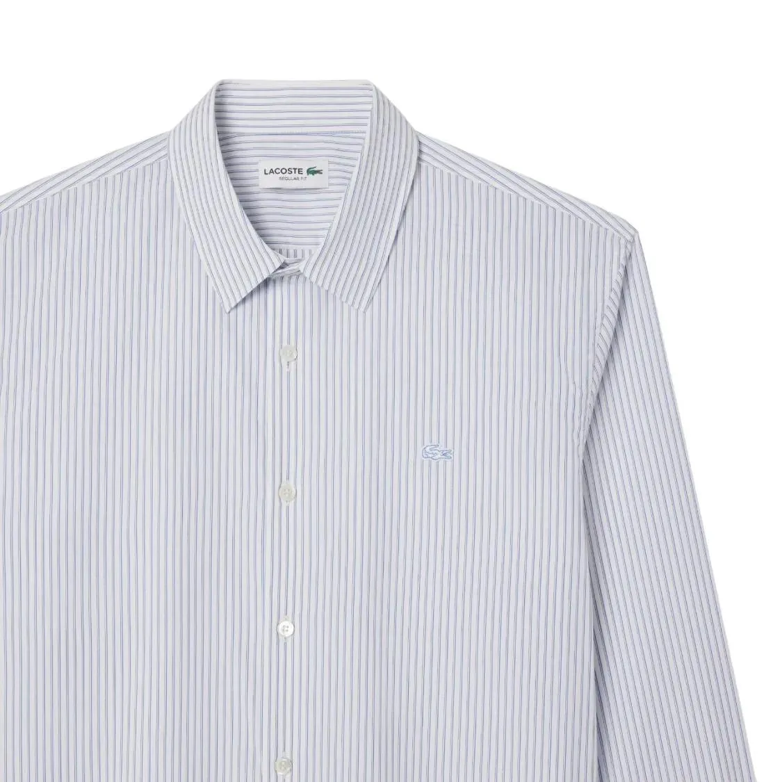 Lacoste - Cotton Poplin Shirt With Stiffened Collar - Größe 43 - weiß – Bild 4