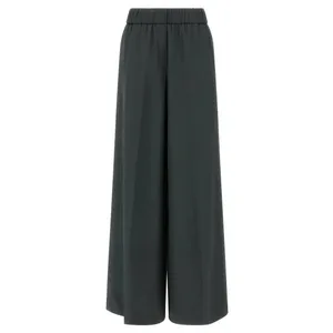 Peserico - Fluid Viscose Twill Wide Leg Pants With Trompe L%27o - Größe 44 - grau Peserico - Fluid Viscose Twill Wide Leg Pants With Trompe L%27o - Größe 44 - grau