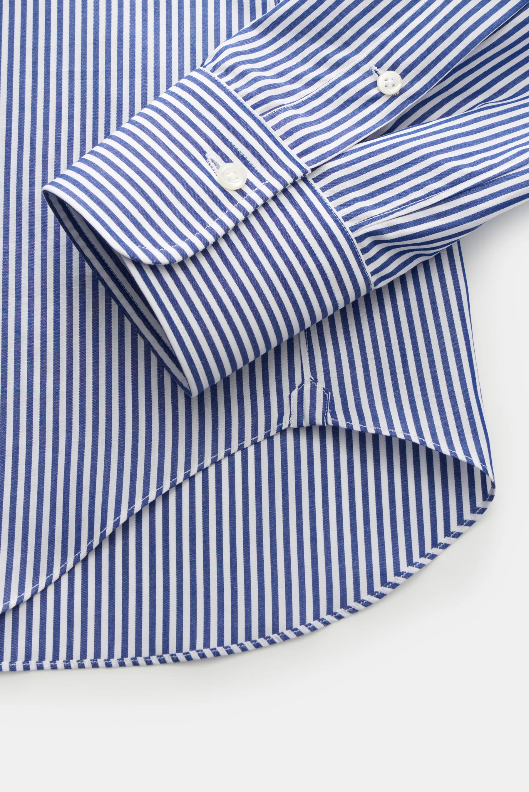 Gherardi - Herren - Business Hemd Haifisch-Kragen dunkelblau/weiß gestreift – Bild 3