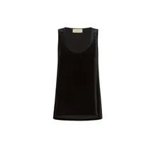 Momonì - Sleek Sleeveless Top In Viscose-Silk Velvet - Größe 44 - schwarz Momonì - Sleek Sleeveless Top In Viscose-Silk Velvet - Größe 44 - schwarz
