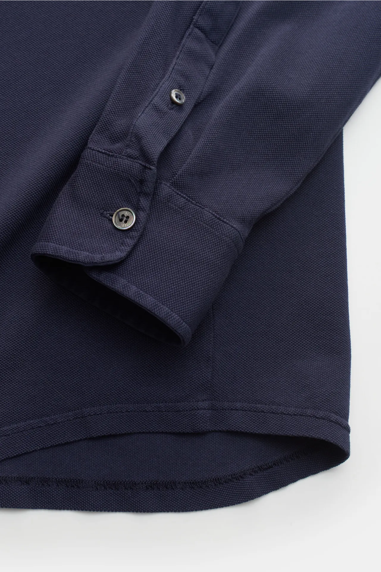 Fedeli - Herren - Piqué-Hemd 'Steve' schmaler Kragen navy – Bild 3