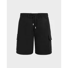 Vilebrequin - Einfarbige Leinen-bermudashorts Mit Cargotaschen Für Herren - Bermuda - Baie - Schwarz - Größe XXXL Vilebrequin - Einfarbige Leinen-bermudashorts Mit Cargotaschen Für Herren - Bermuda - Baie - Schwarz - Größe XXXL