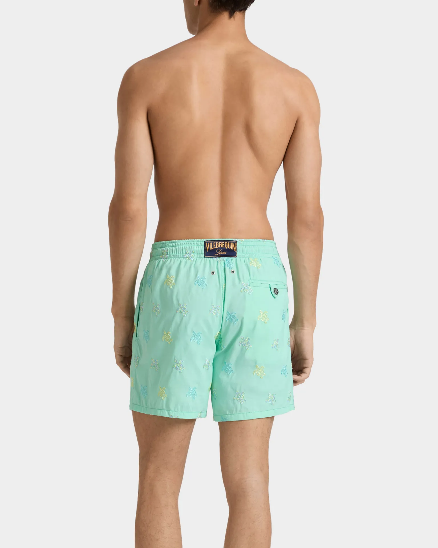 Vilebrequin - Herren-badeshorts Micro Tortues Diagonales Bestickt – Limitierte Auflage - Bademode - Mistral - Grün - Größe S – Bild 4