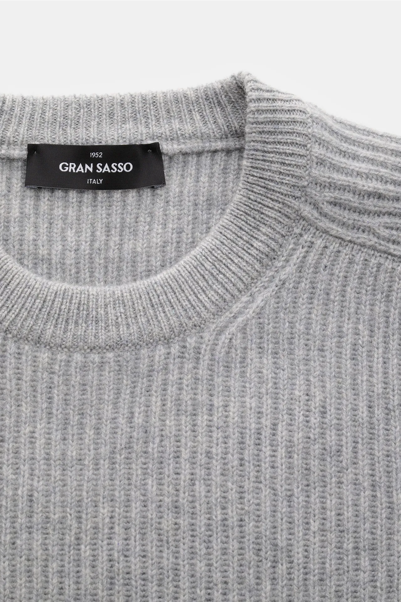 Gran Sasso - Herren - Cashmere Rundhalspullover grau meliert – Bild 2