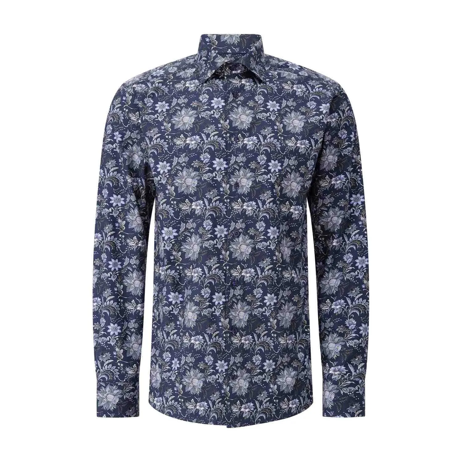Eton - Slim-Fit Hemd mit floralem Muster - Größe 40 - blau Eton - Slim-Fit Hemd mit floralem Muster - Größe 40 - blau