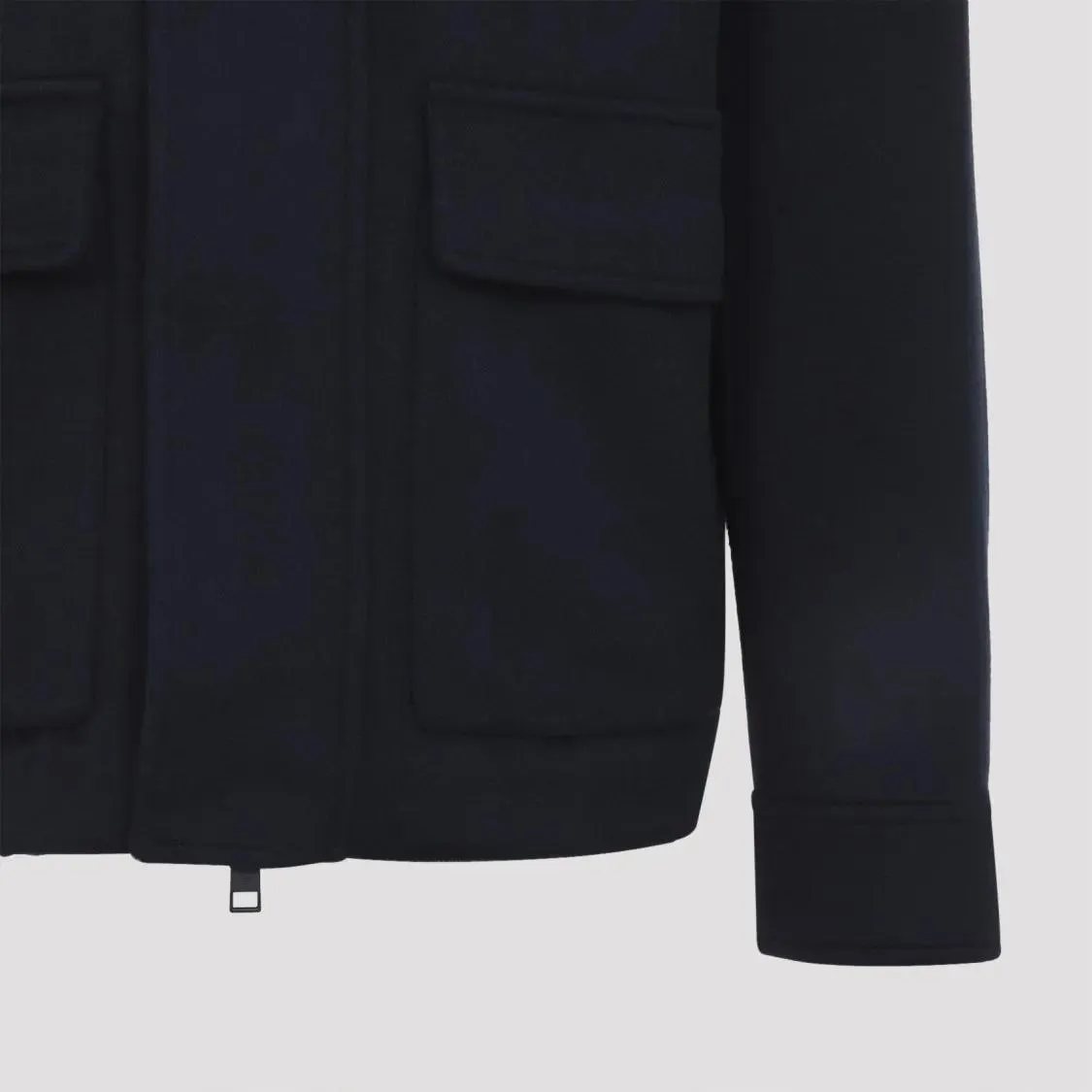 Yves Salomon - Structured Black Leather Jacket With Plush Collar - Größe 50 - schwarz – Bild 2