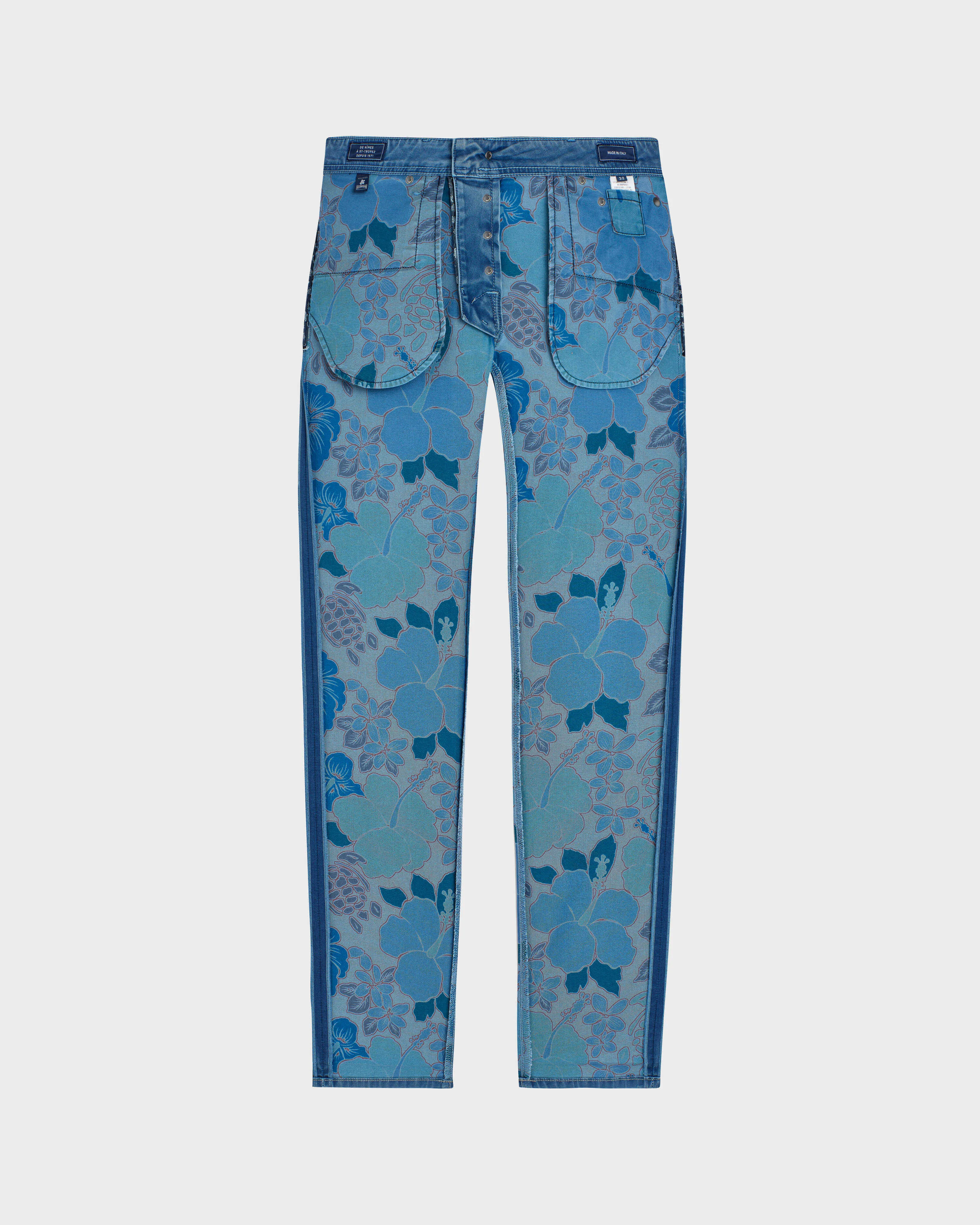 Vilebrequin - Tropical Turtles Denimhose Im 5-taschen-design Für Herren - Jeanshose - Gbetta18 - Blau - Größe 30 – Bild 3