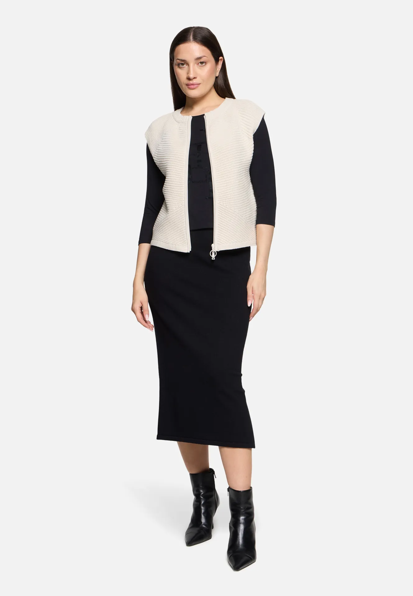 Grobstrickjacke ohne Arm – Bild 2