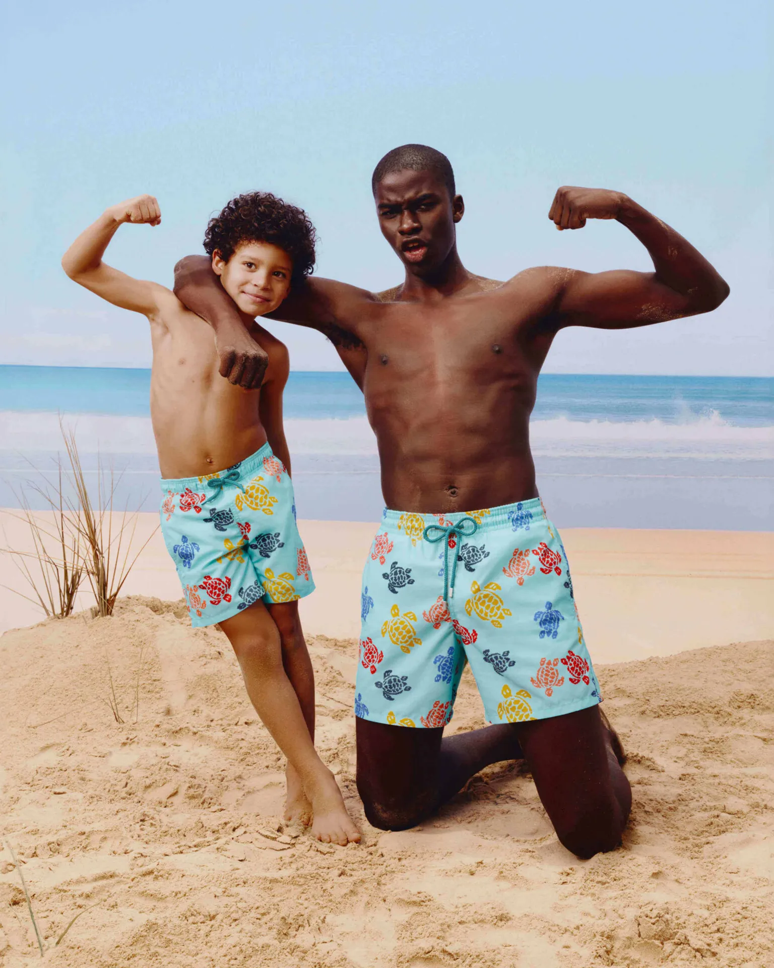 Vilebrequin - Ronde Des Tortues Tricot Badeshorts Für Herren – Vilebrequin X Falke - Bademode - Moorea - Blau - Größe XS – Bild 6