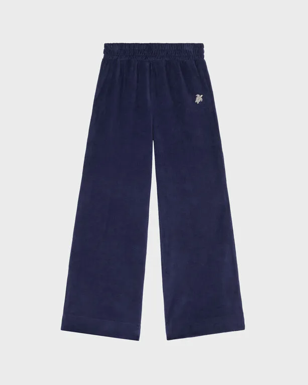 Vilebrequin - Samt-jogginghose Mit Gestickter Schildkröte Für Jungen - Hose - Genzi - Blau - Größe 8 Vilebrequin - Samt-jogginghose Mit Gestickter Schildkröte Für Jungen - Hose - Genzi - Blau - Größe 8