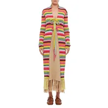 Gio Giovanni Gerosa - Cotton Fringes Long Cardigan - Größe ONE SIZE - bunt Gio Giovanni Gerosa - Cotton Fringes Long Cardigan - Größe ONE SIZE - bunt