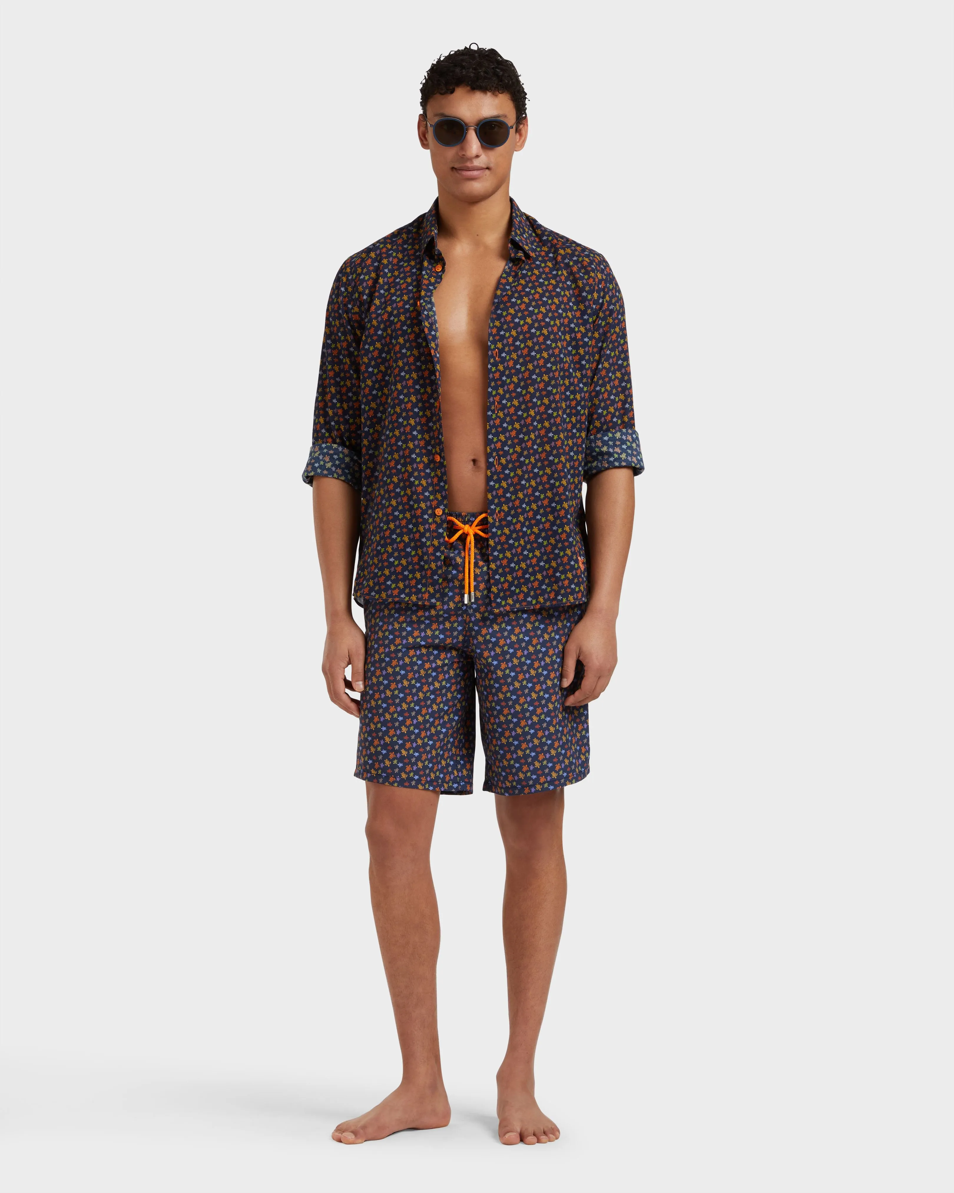 Vilebrequin - Lange Micro Ronde Des Tortues Badeshorts Für Herren - Bademode - Okoa - Orange - Größe M – Bild 5