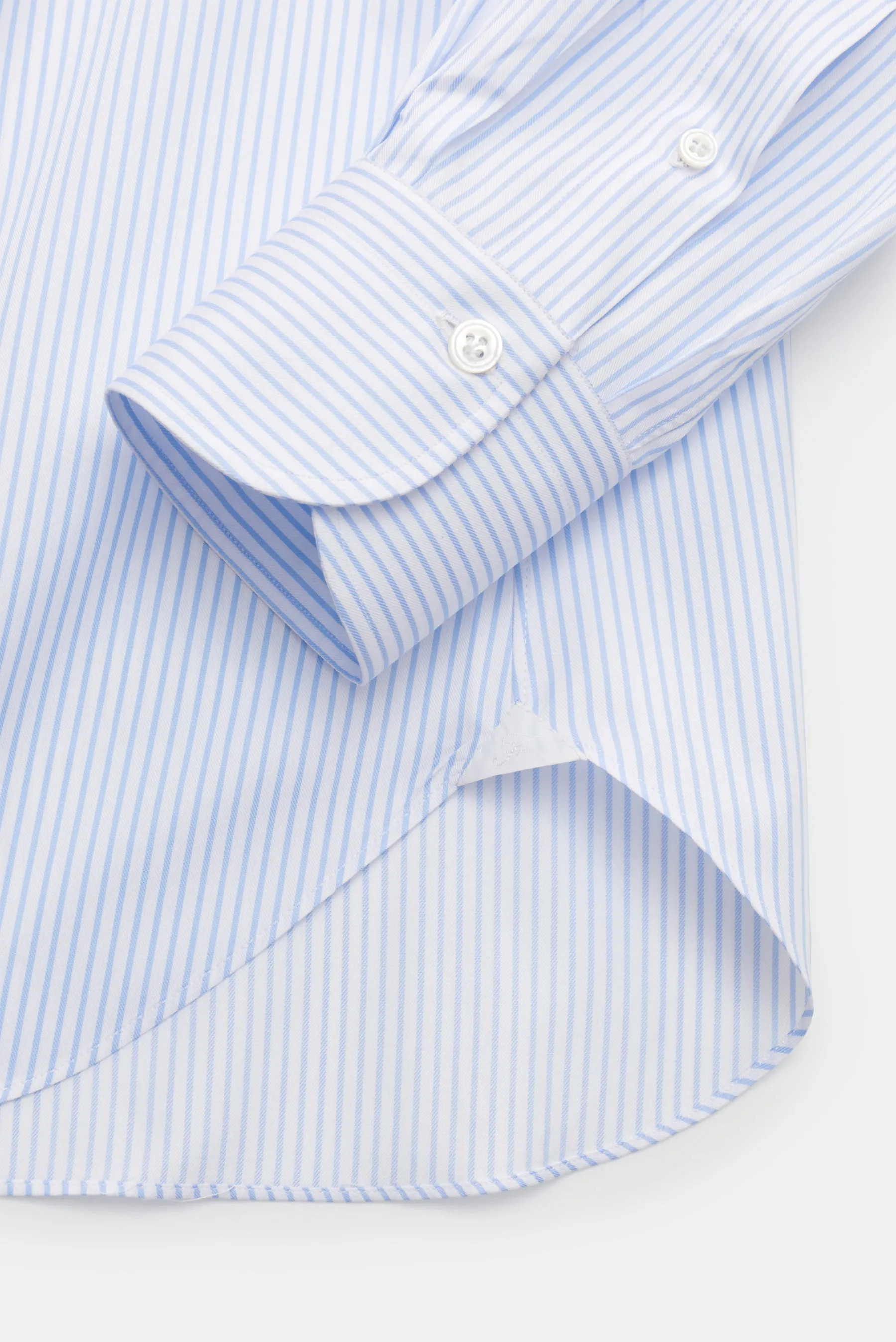 Finamore - Herren - Business Hemd 'Sergio Napoli' Haifisch-Kragen hellblau/weiß gestreift – Bild 3