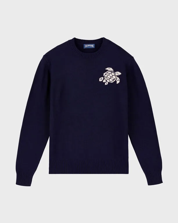 Vilebrequin - Turtle Rundhalspullover Aus Baumwolle Und Kaschmir Für Herren - Pullover - Rayol - Blau - Größe 4XL Vilebrequin - Turtle Rundhalspullover Aus Baumwolle Und Kaschmir Für Herren - Pullover - Rayol - Blau - Größe 4XL