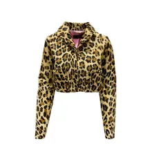 Dsquared2 - Leopard Calf Hair Cropped Jacket - Größe 42 - schwarz Dsquared2 - Leopard Calf Hair Cropped Jacket - Größe 42 - schwarz