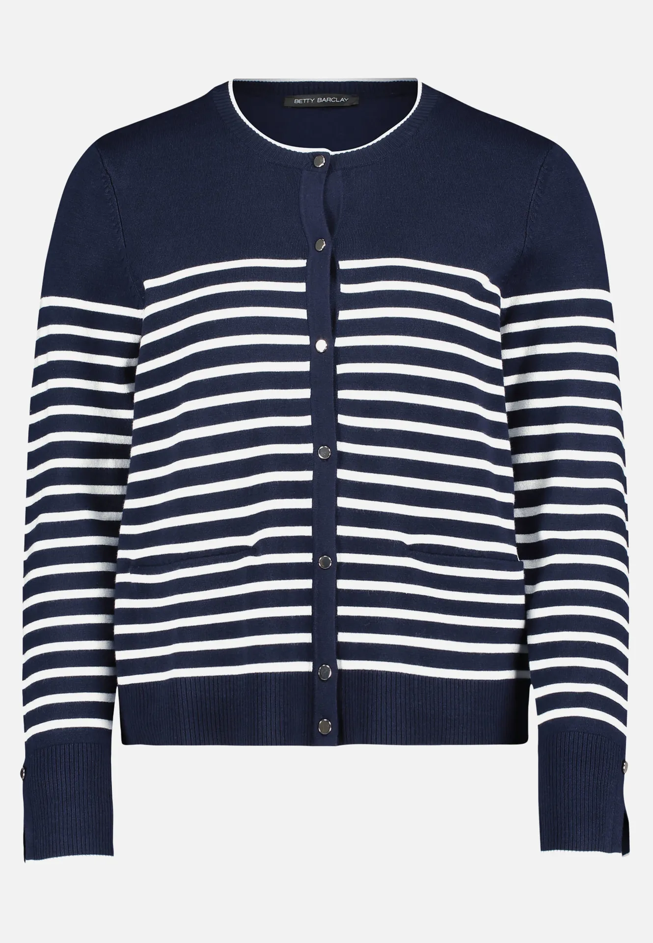 Basic-Strickjacke mit Streifen – Bild 3