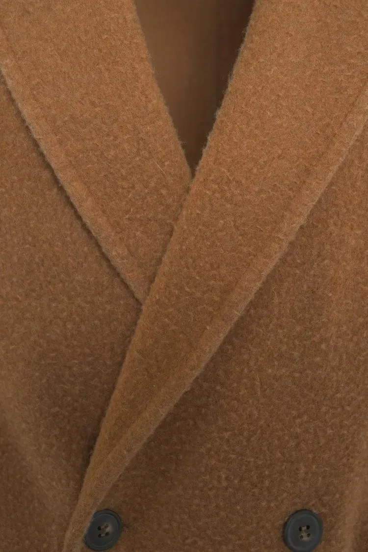 CIRCOLO 1901 - Double-Breasted Textured Blazer With Soft Finish - Größe 48 - braun – Bild 3
