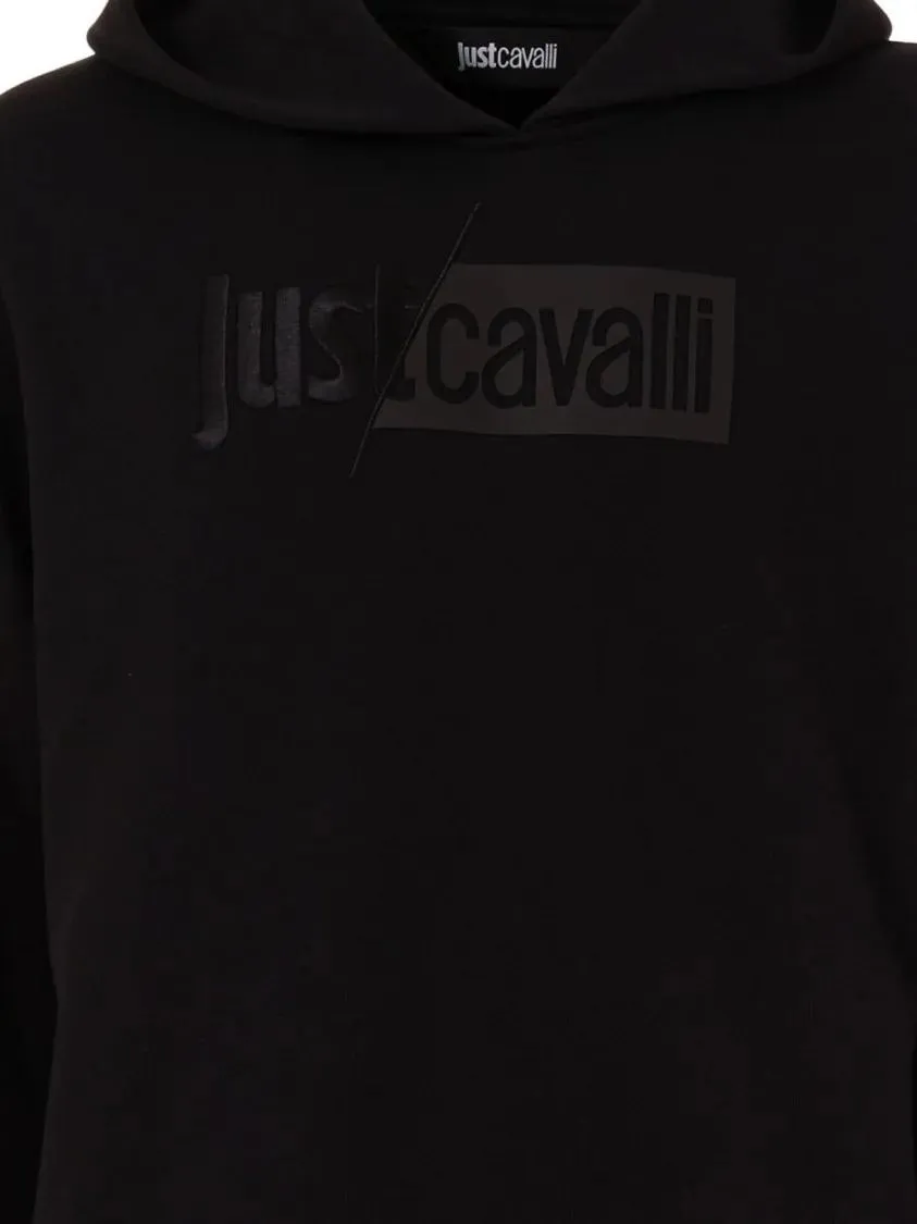 Just Cavalli - Hooded Sweatshirt With Tonal Logo Embroidery - Größe XL - schwarz – Bild 2