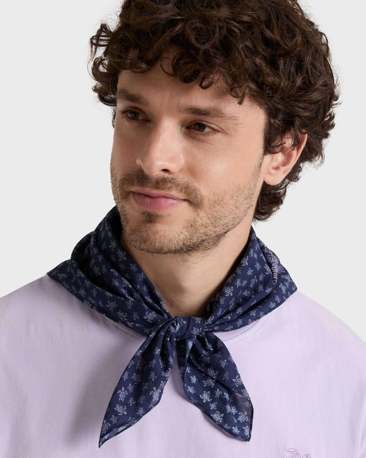 Vilebrequin - Micro Ronde Des Tortues Schal Aus Baumwollvoile - Halstuch - Bandano - Violett - Größe OSFA – Bild 4