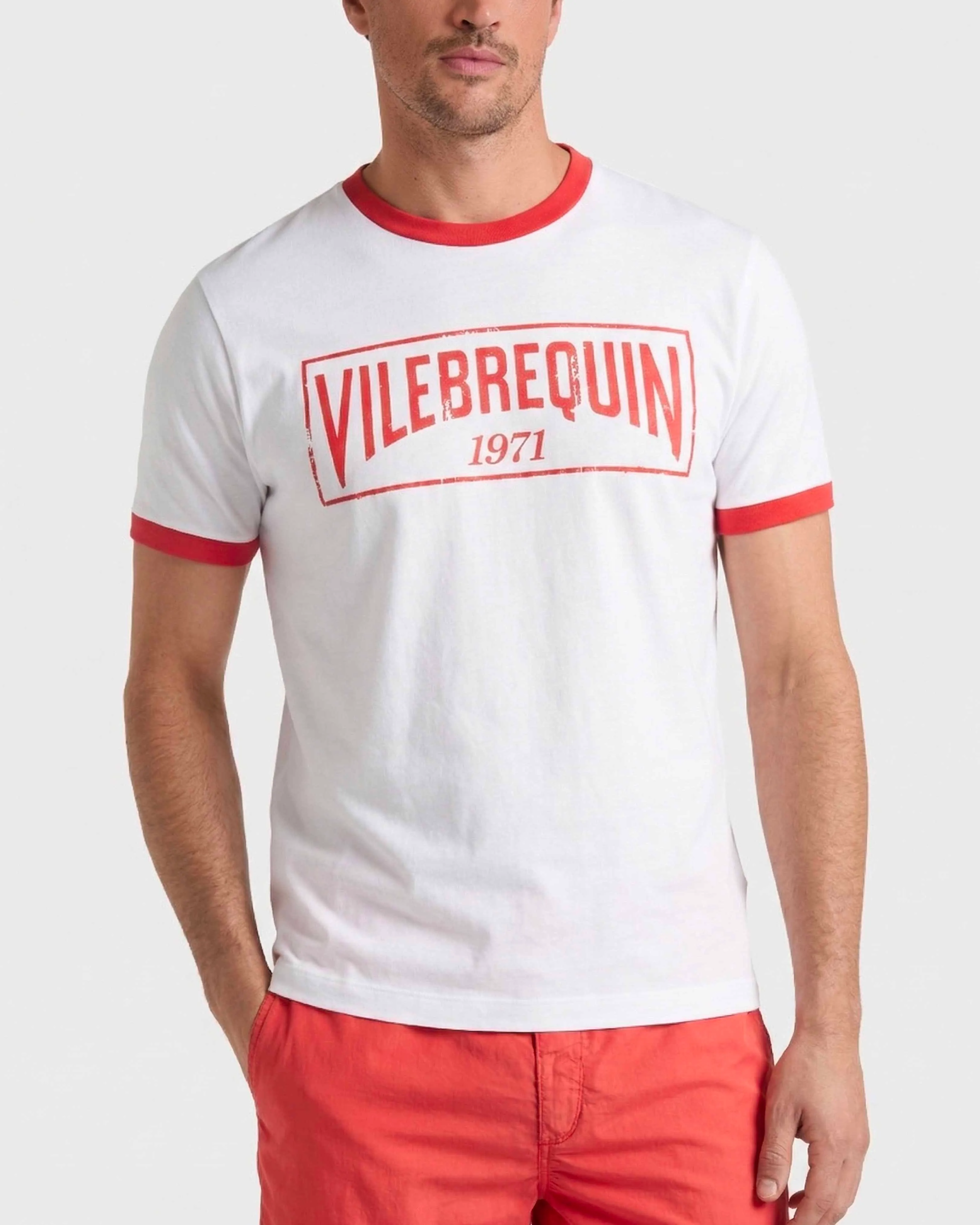 Vilebrequin - T-shirt Aus Leichtem Baumwolljersey Mit Zweifarbigem Logo Für Herren - T-shirt - Partisol - Rot - Größe XXXL – Bild 3