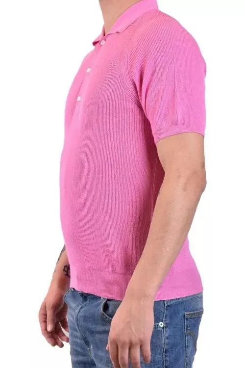 Laneus - Pink Cotton Polo Shirt - Größe 46 - pink – Bild 2