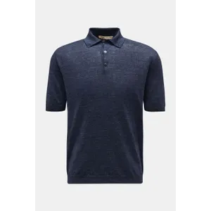Maurizio Baldassari - Herren - Leinen Kurzarm-Strickpolo navy meliert Maurizio Baldassari - Herren - Leinen Kurzarm-Strickpolo navy meliert