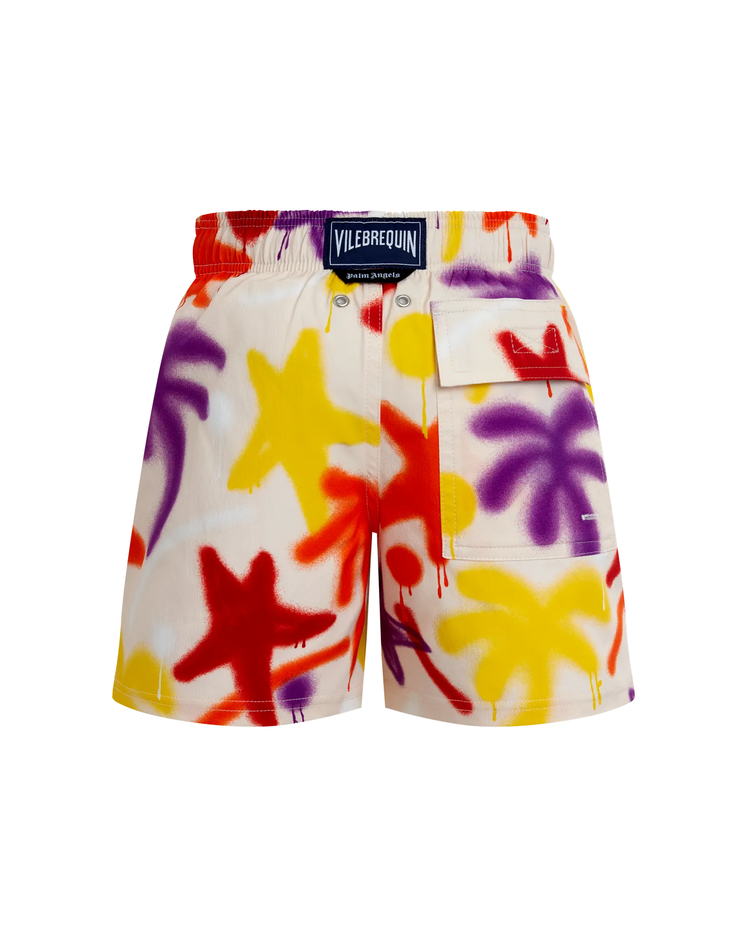 Vilebrequin - Spray Paint Stretch-badeshorts Für Jungen - Vbq X Palm Angels - Bademode - Jirise - Rosa - Größe 2 – Bild 2