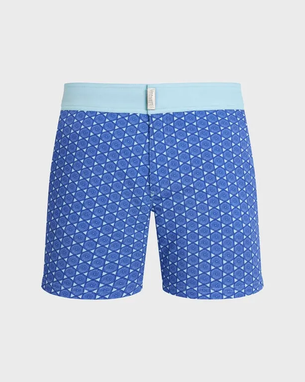 Vilebrequin - Kurze Graphic Urchin Stretch-badeshorts Mit Flachem Bund Für Herren - Bademode - Menise - Blau - Größe S Vilebrequin - Kurze Graphic Urchin Stretch-badeshorts Mit Flachem Bund Für Herren - Bademode - Menise - Blau - Größe S