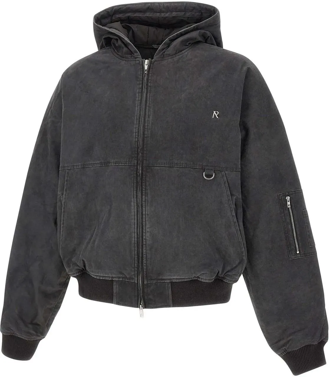 Represent - Cropped Hooded Bomber Jacket With Subtle Logo Deta - Größe S - schwarz Represent - Cropped Hooded Bomber Jacket With Subtle Logo Deta - Größe S - schwarz