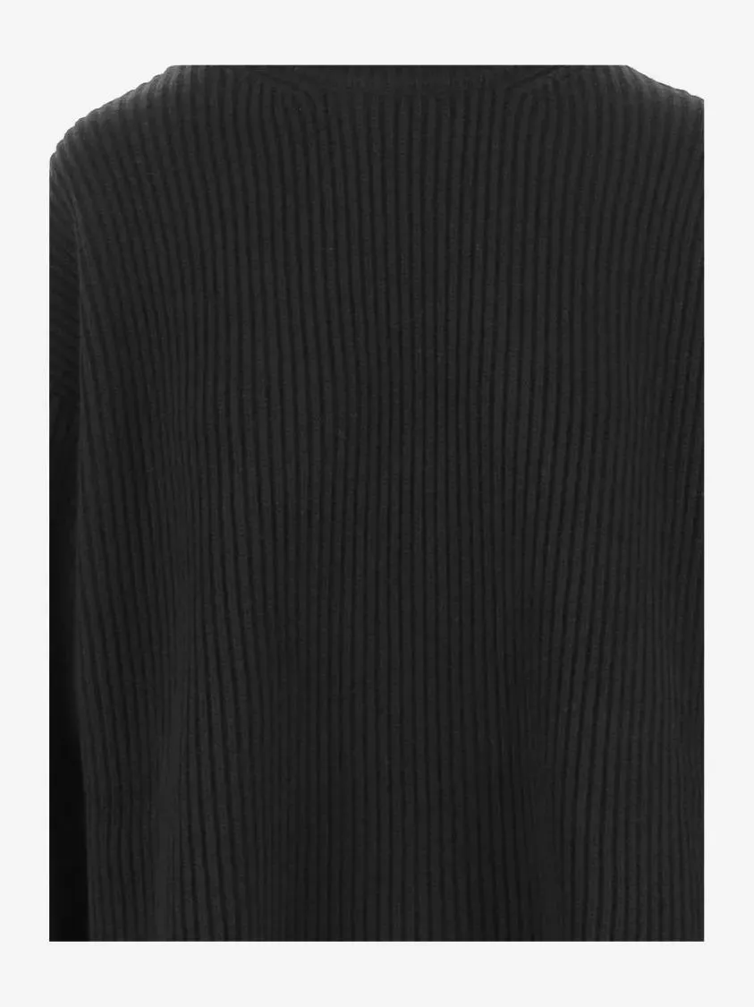 Jil Sander - Ribbed Knit Wool Sweater - Größe 36 - schwarz – Bild 2